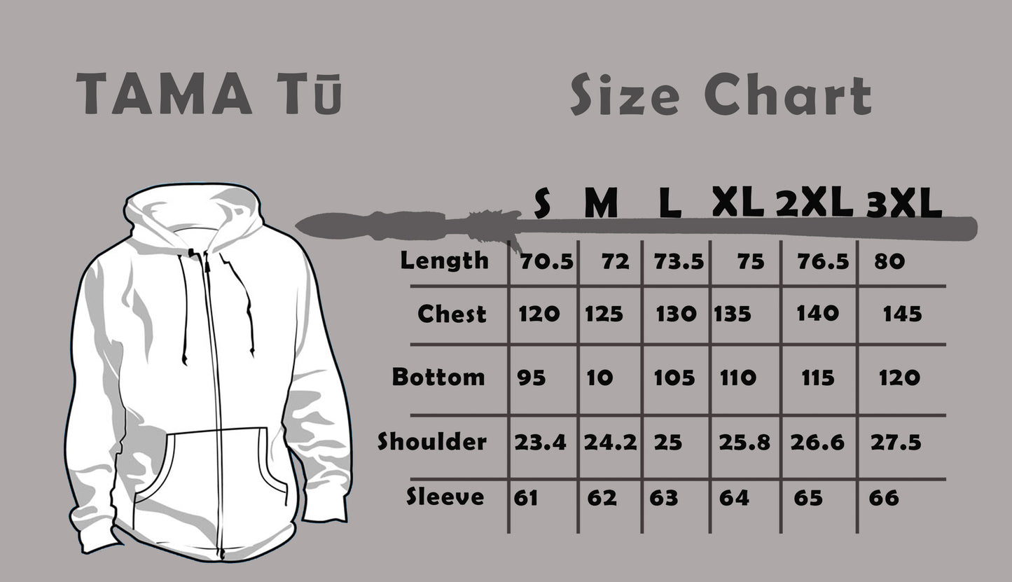 TAMA TŪ HOODIES (Check the size chart before ordering)